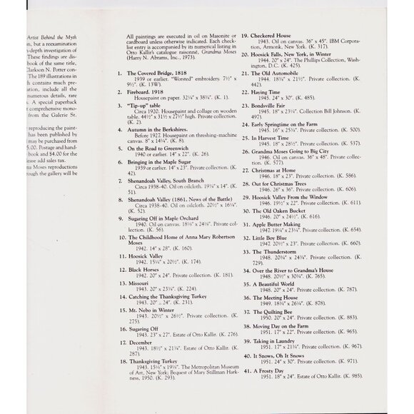 Grandma Moses Art Exhibit Brochure 1982-83 Galerie St. Etienne, NYC, 4 Panels - Picture 3 of 4